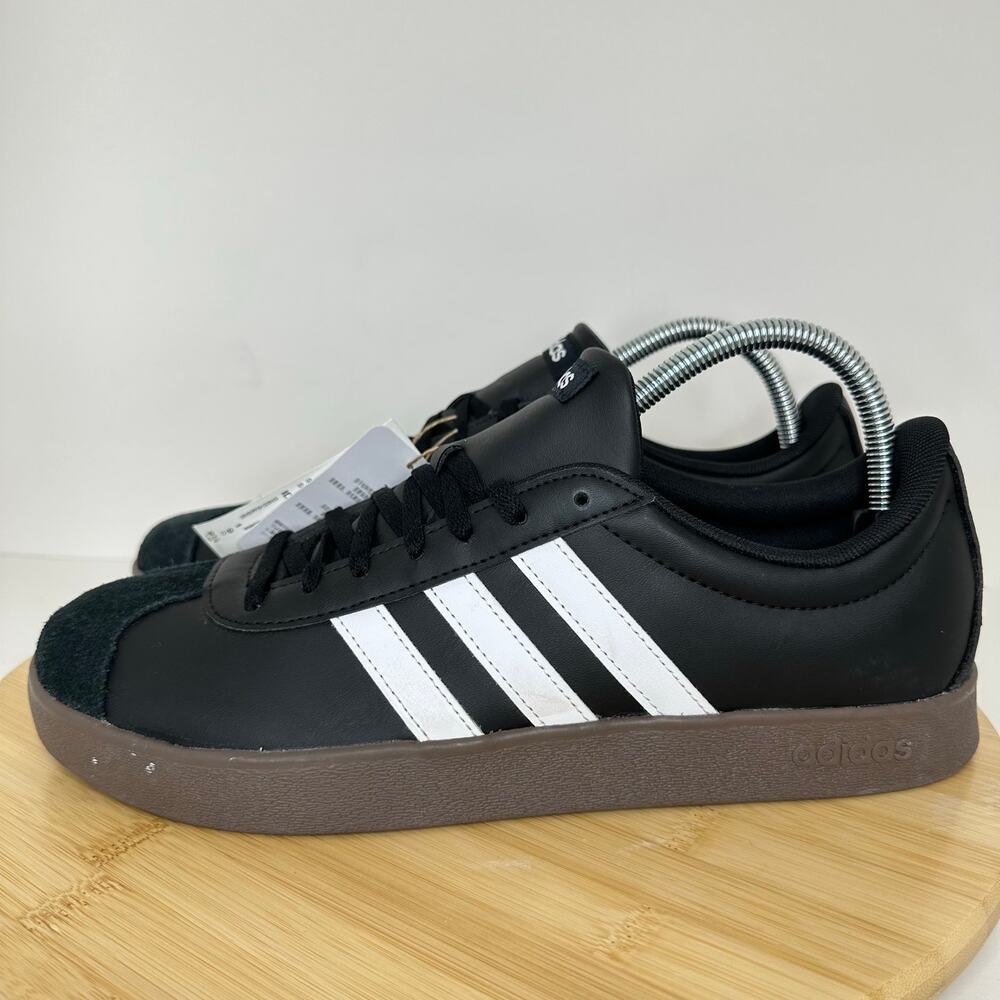 Adidas VL Court Base Sneaker Shoes Black Brown Lace Up ID3712 Mens Size 9.5 NEW - Picture 3 of 7